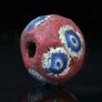 Ancient red glass mosaic cane eye beads of 3-1 century BC